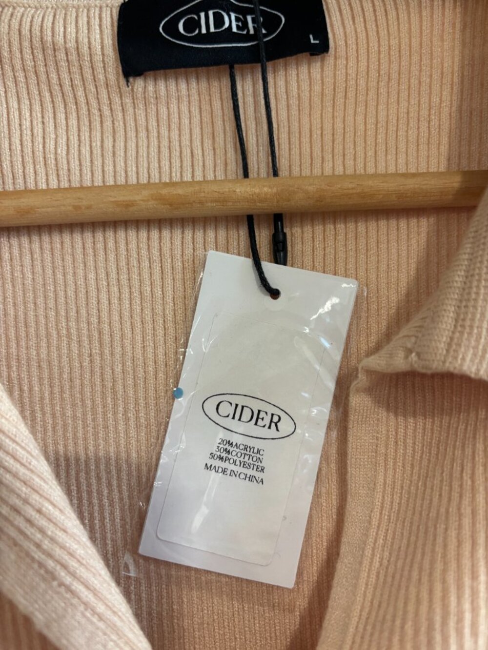 Cider Cropped Tank w/ Collar Ribbed Knit Tan Women's Large NWT - Picture 4 of 5